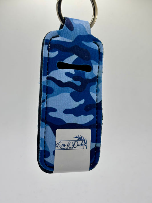 Lip Balm Keychain - Blue Camo